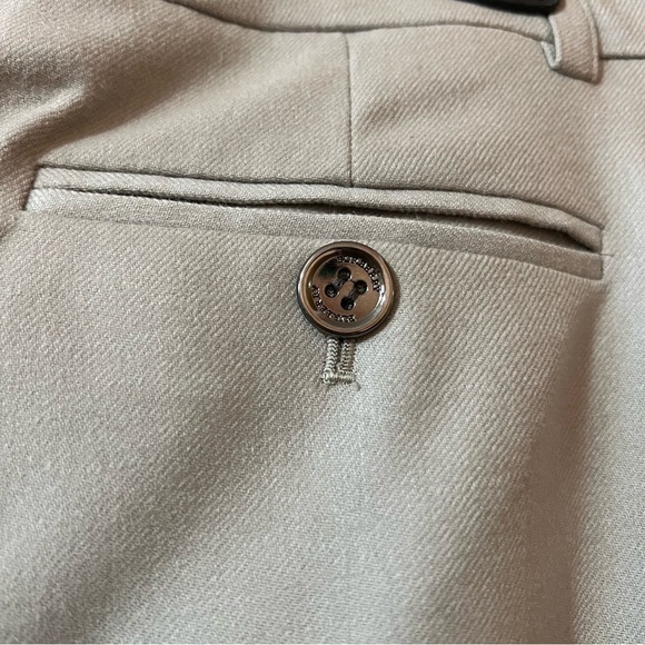Burberry | NWT Wool Cashmere Wide Leg Tailored Trousers Pants Stone Size 4 - Picture 11 of 13